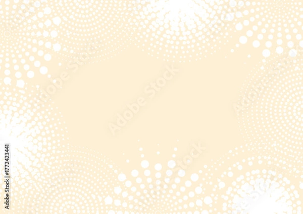 Obraz 色々なドット模様が囲むフレーム　クリーム色