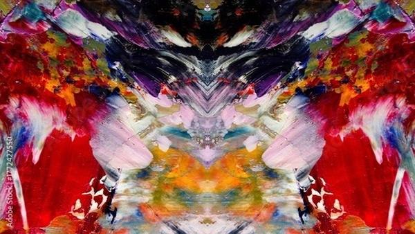 Fototapeta Abstract art background . Hand painting artwork on canvas .