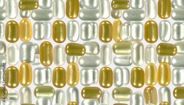 Obraz Reflective Chrome Jelly Blobs Seamless Pattern