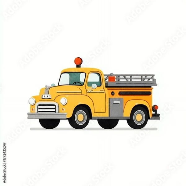 Fototapeta Minimalistic vector truck design with clean lines and bright colors