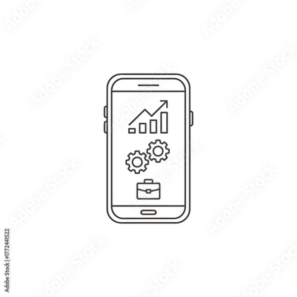 Obraz Business data displays on smartphone