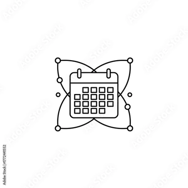 Obraz Calendar interconnected with a network