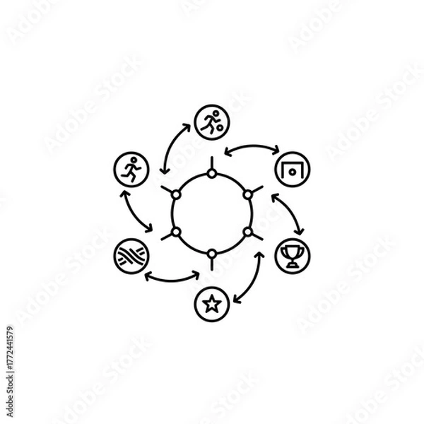 Obraz Circular soccer progress icons