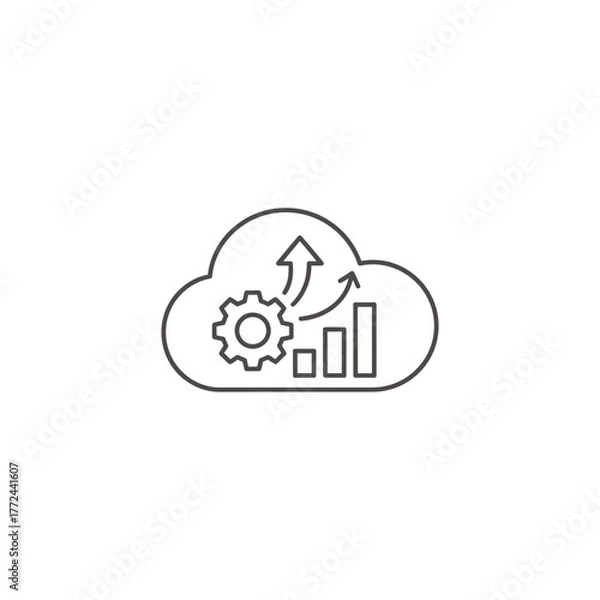 Obraz Cloud processing boosts upward trends