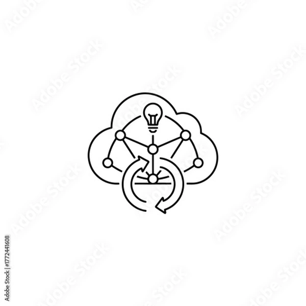 Obraz Cloud network sparks renewable energy