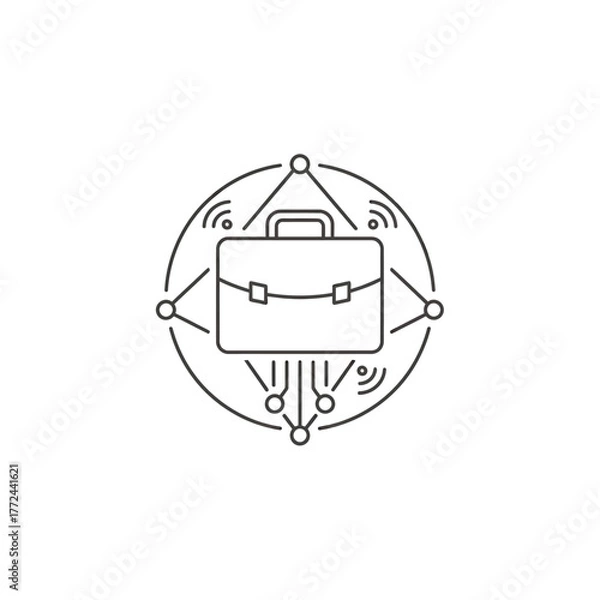 Obraz Connected briefcase digital business concept