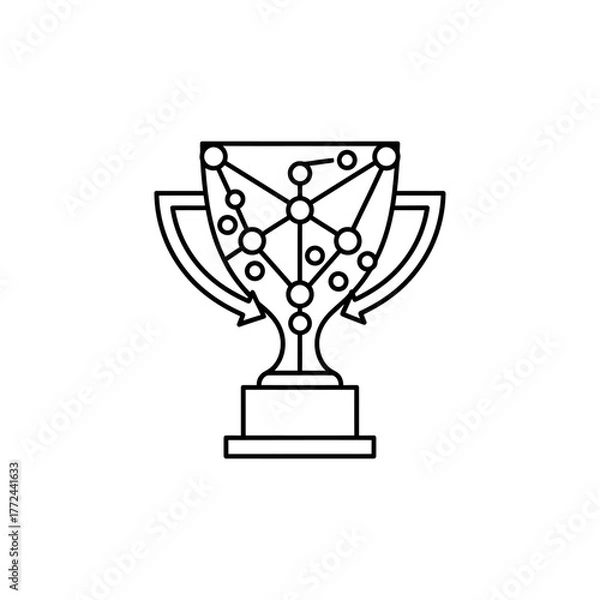 Obraz Connected triumph Networked achievement trophy
