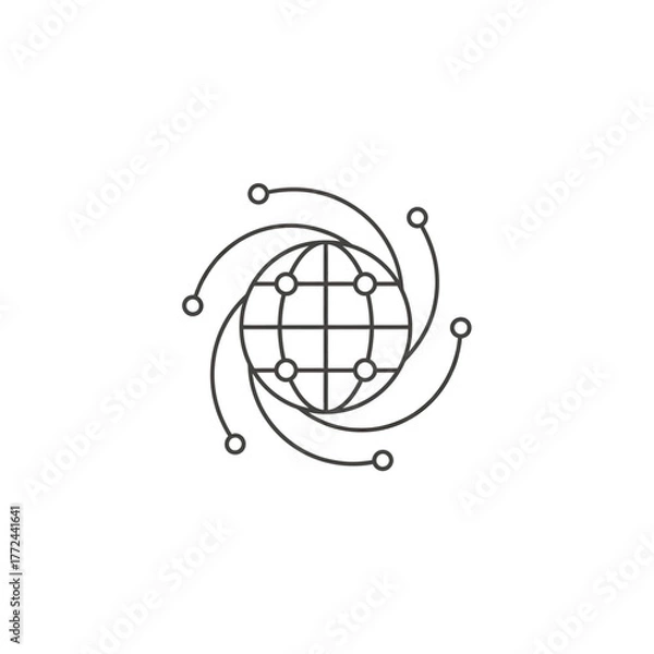 Obraz Connected world globe network symbol