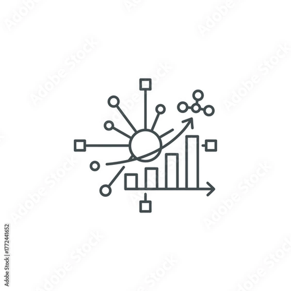 Obraz Data connections grow visualizing information clearly