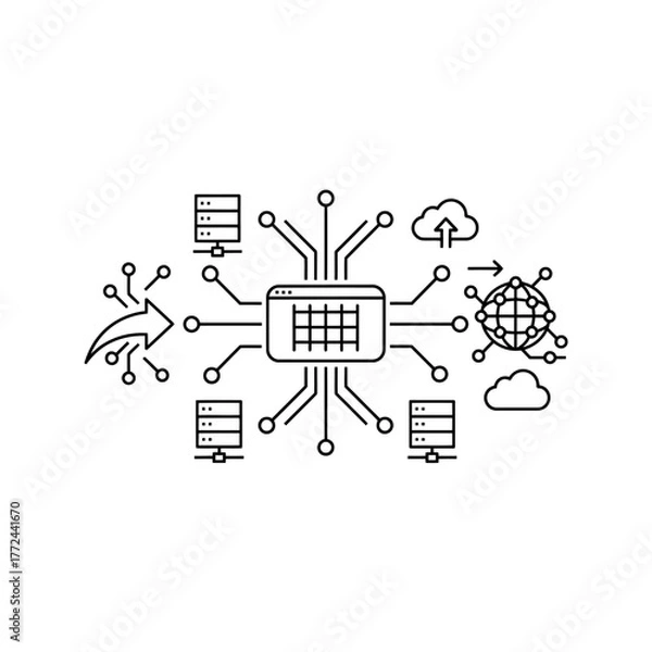 Obraz Data processing ecosystem illustration