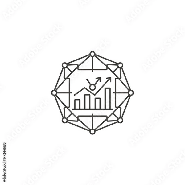 Obraz Digital data analytics within a network