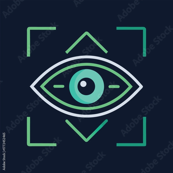 Fototapeta Eye Scanner Biometric Security System Vector Graphic with Modern Design and Futuristic Technology Interface