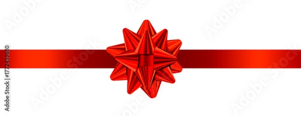 Obraz Red bow isolated on transparent background.