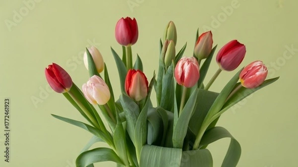 Obraz Beautiful tulip flower bouquet arrangement for spring floral design