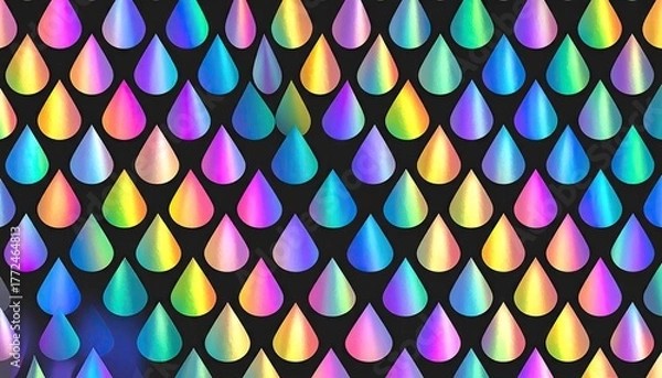 Obraz Holographic Chrome Droplets Seamless Pattern