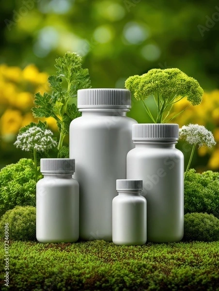 Fototapeta Colorful Liquid in a Plastic Cylinder - Chemical Experiment in Science