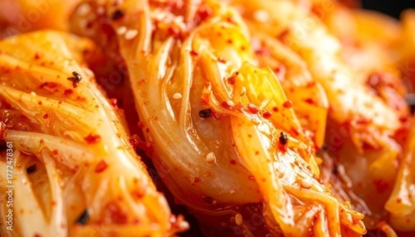 Obraz Close up of Delicious Korean Kimchi Cabbage 