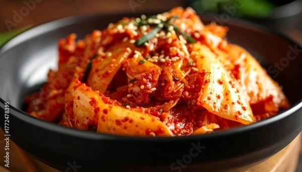 Fototapeta Close up of Delicious Korean Kimchi Cabbage 