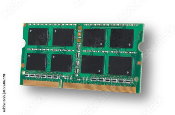 Fototapeta Drop shadow behing a ram card for a laptop computer