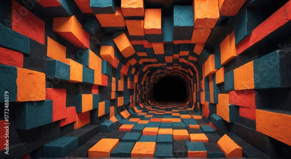 Fototapeta abstract tunnel background