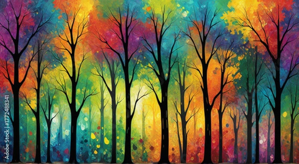 Fototapeta sunset in the forest