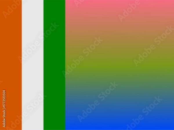 Fototapeta This abstract vector image features bold, layered color waves in organic shapes, blending retro tones like pink, green, blue, and beige to create a vibrant, fluid, and dynamic visual composition