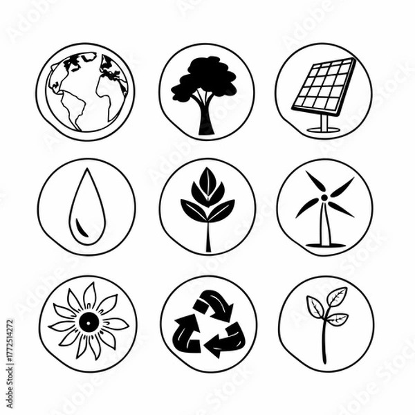 Obraz ecology icons set