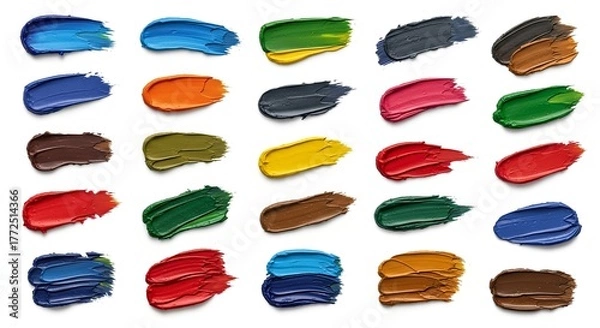 Obraz Colorful vector collection of candy hearts and speech bubbles with splash texture and grunge stroke design