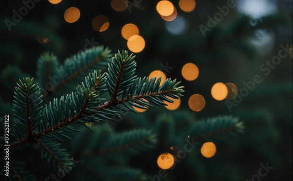 Fototapeta christmas tree with lights