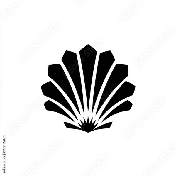 Fototapeta Abstract line scallop shell logo.