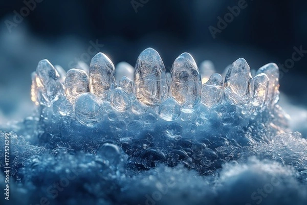 Fototapeta Close-up of ice crystals.