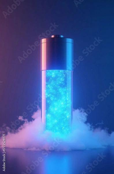 Obraz 3D render of an energy storage capsule (futuristic battery)