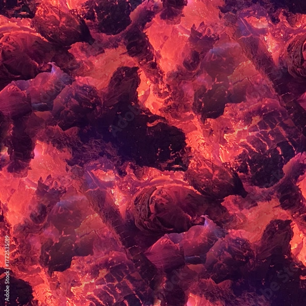 Fototapeta Glut eines Holzfeuers, nahtlose Textur