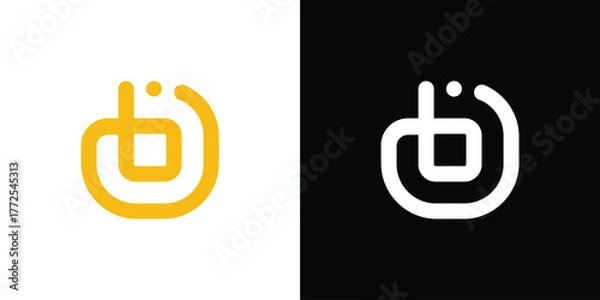 Obraz Letter B Modern Power Button Monogram Logo – Digital Technology Symbol