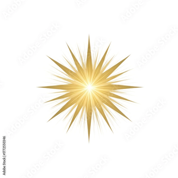 Fototapeta Radiant golden starburst shining bright with light
