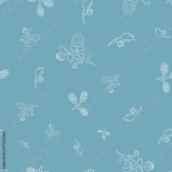 Fototapeta Accent Wall Design Artichokes and acorns botanical character and charm.
