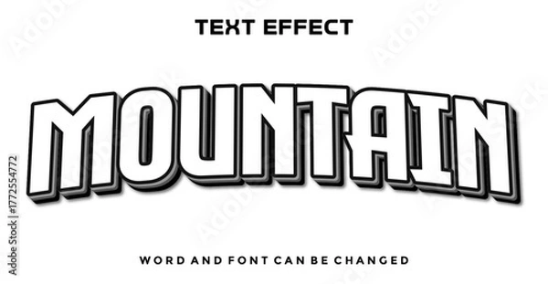 Fototapeta Mountain editable text effect