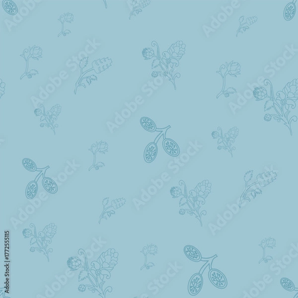 Fototapeta Accent Wall Design Artichokes and acorns botanical character and charm.
