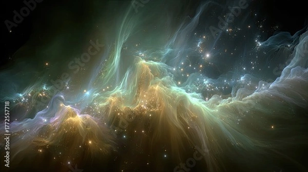 Obraz Colorful Space Nebula Landscape