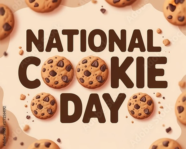 Obraz Celebrate national cookie day with delicious treats isolated on white background