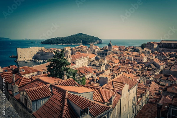 Obraz Dubrovnik old town panoramic view, Dalmatia, Croatia