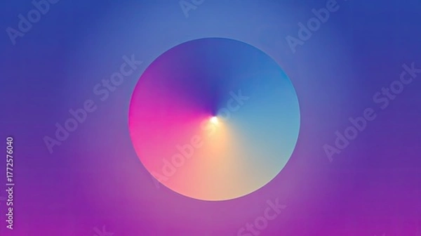 Fototapeta Soft Gradient Circle Design with Vibrant Color Transition in Blue and Pink Tones for Creative Projects
