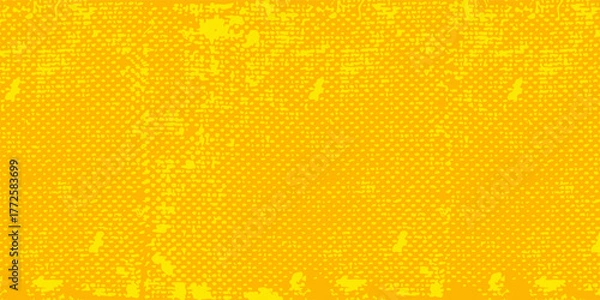 Fototapeta Dots halftone yellow color pattern gradient grunge texture background. Dots pop art comics sport style vector illustration