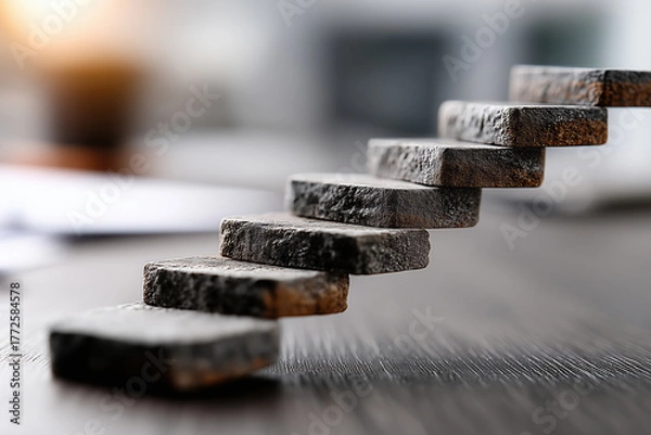 Obraz Stone steps leading upward — progress through consistent daily habits.

