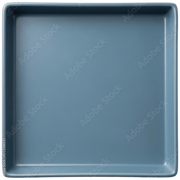 Fototapeta Minimalist blue square dish with rounded edges, ideal for serving or home organization.