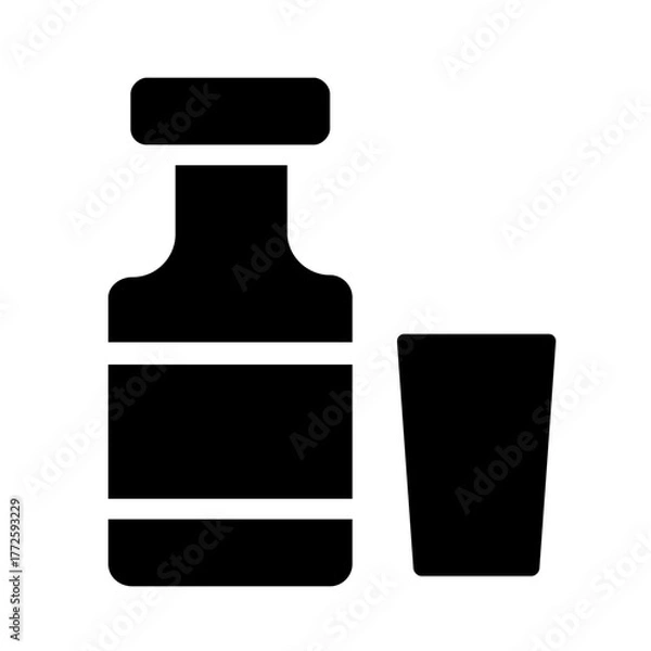 Fototapeta set of milk bottles with glass