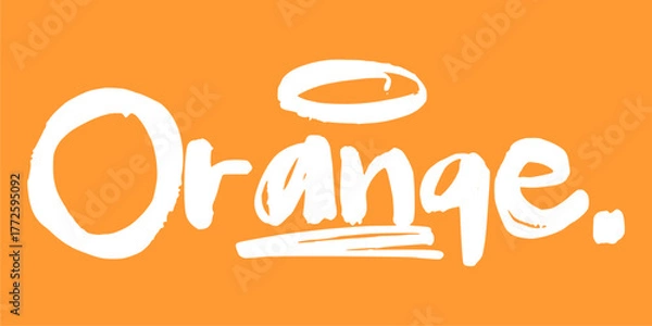 Fototapeta Graffiti tag vector in vivid orange, ideal for street art design, logo concept, or energetic urban typography projects. Strong and expressive handstyle.