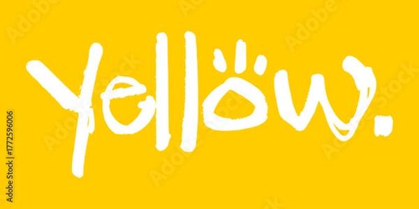 Fototapeta Graffiti tag vector in bright yellow, great for street art design, logo concept, or urban typography projects. Clean and bold handstyle for creative use.