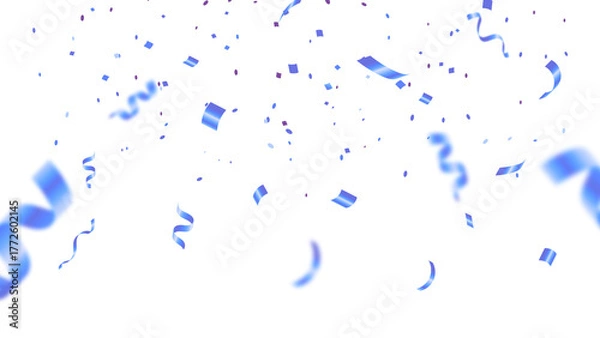 Obraz Blue confetti falling transparent image	