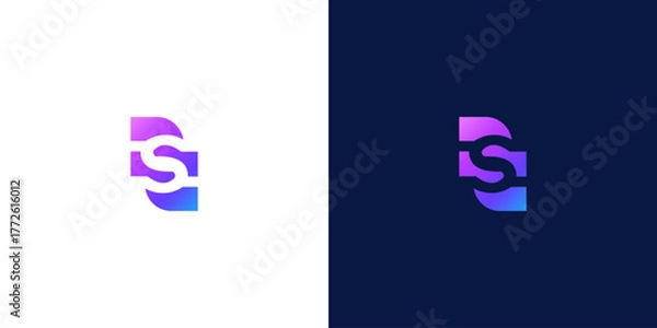 Fototapeta letter s abstract gradient color logo design vector	